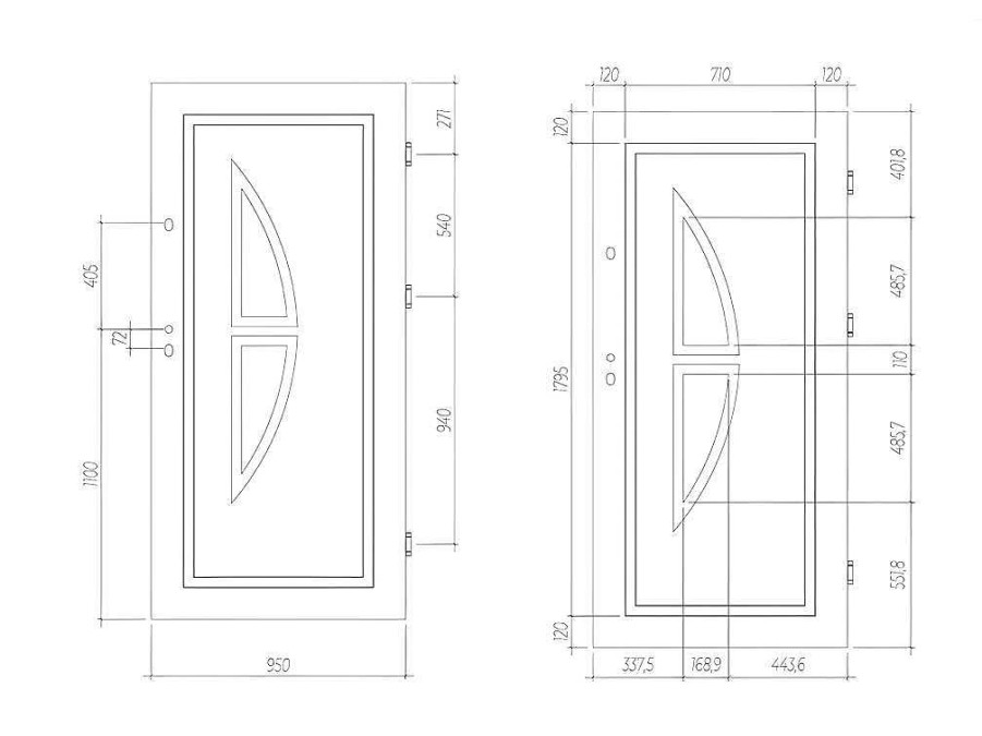 Porta De Entrada | Vente-unique Porta De Entrada Em Aco Envidracado Com Inox A207 X L100 Cm Branco, Abertura Para A Esquerda - Covas