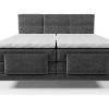 Cama De Adulto | Palacio Conjunto Boxspring Cabeceira De Cama Acolchoada, Sommier Articulado Eletrico + Colchao + Sobrecolchao 2 X 90 X 200 Cm Antracite - Lodi Da Palacio