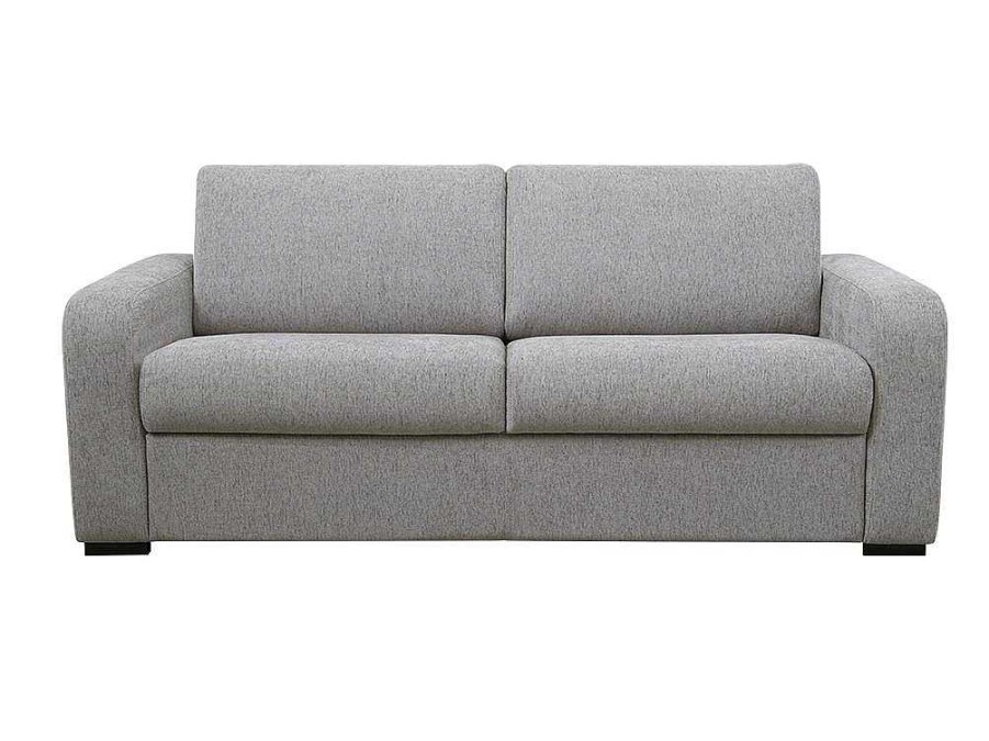 Sofa Cama De Abertura Rapida | Vente-unique Sofa De 4 Lugares Convertivel De Abertura Rapida Em Tecido Cinza Bevis Colchao De 14 Cm