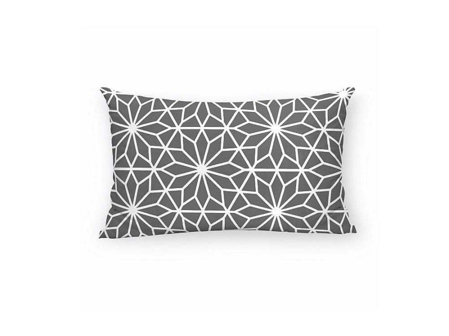 Textil De Casa | Purline Housse De Coussin 100% Coton 1 Piece Gris Imprime Geometrique 30X50