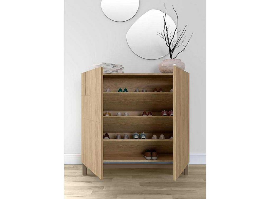 Sapateira | Herdasa Sapateiro/Movel Organizacao - H90Cm X L90Cm X P27Cm Carvalho Dourado Pernas Moca - Copenhague