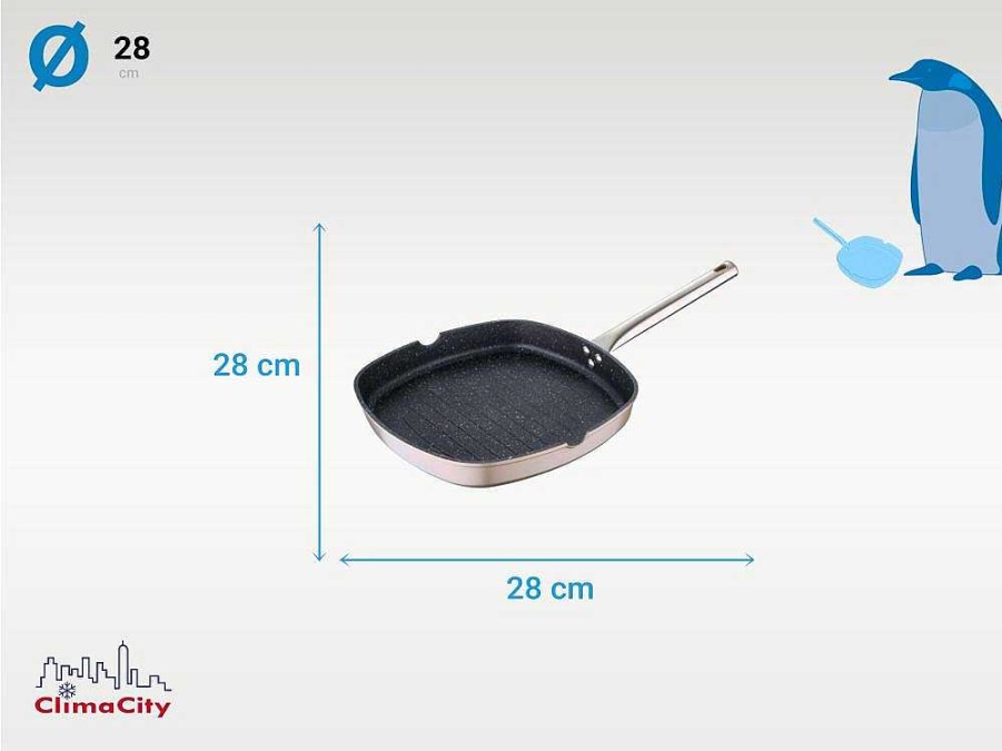 Louca E Utensilios De Cozinha | Purline Grelha / Assadeira De Alum?Nio Forjado De 28 Cm Com Revestimento Antiaderente