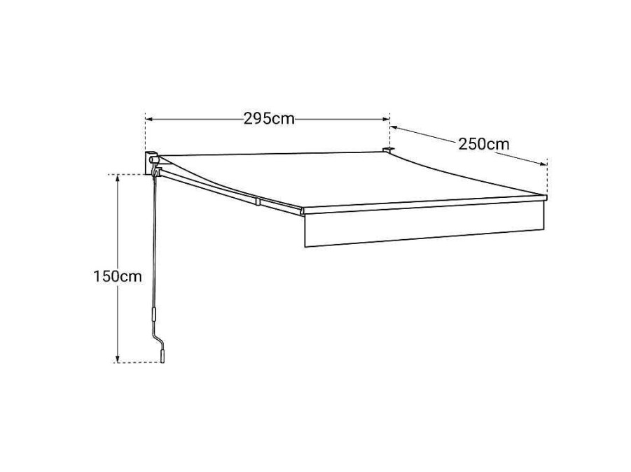 Toldo E Persiana De Exterior | Happy Garden Toldo Saule 2,95 2,5M - Tecido Cinzento E Estrutura Cinzenta