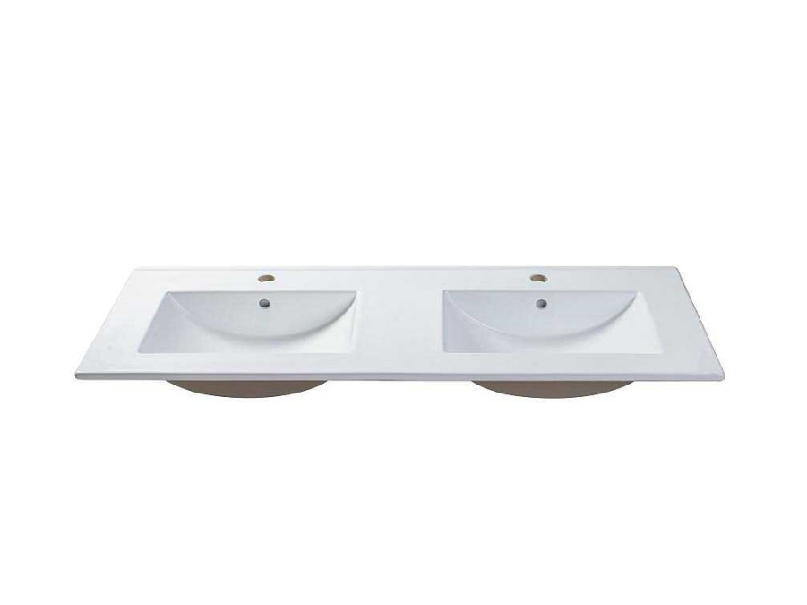 Lavatorio | Shower & Design Lavatorio De Encastrar Retangular Branco Em Ceramica 122 X 46,5 Cm - Motiac