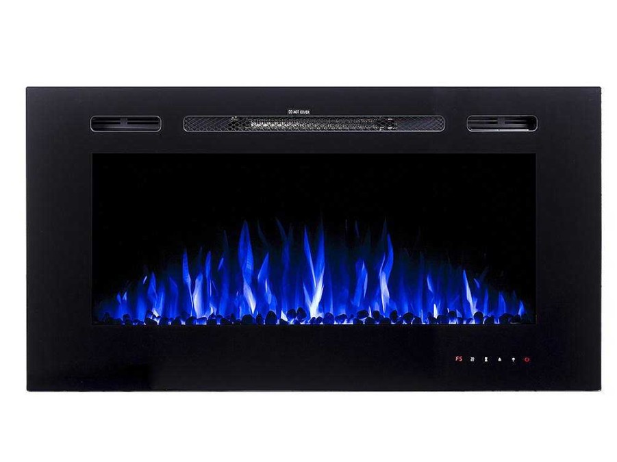 Lareira Eletrica | FLAMATECH Lareira Eletrica De Parede De C101,6 X L14 X A54,4 Cm Cor Preto - Calbuco