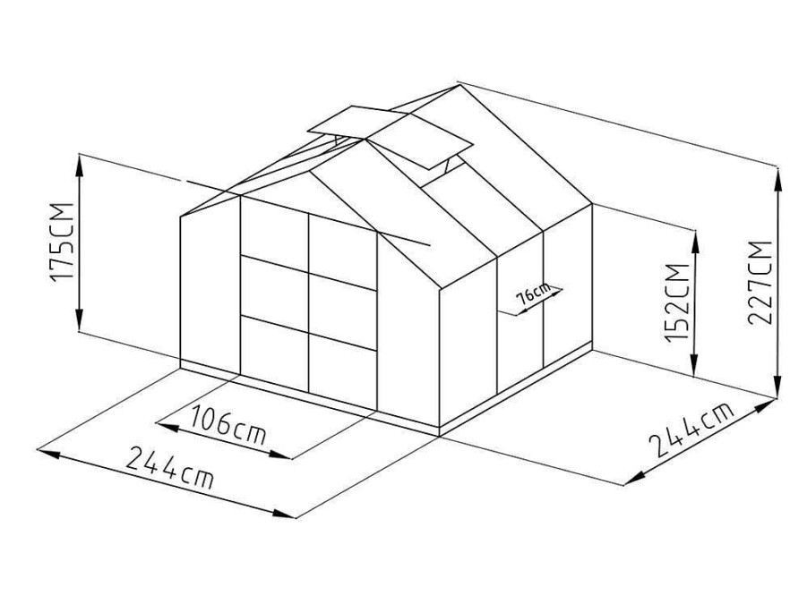 Estufas De Jardim | EXPERTLAND Estufa Em Policarbonato De 5,9 M Com Base - Antracite - Anissa