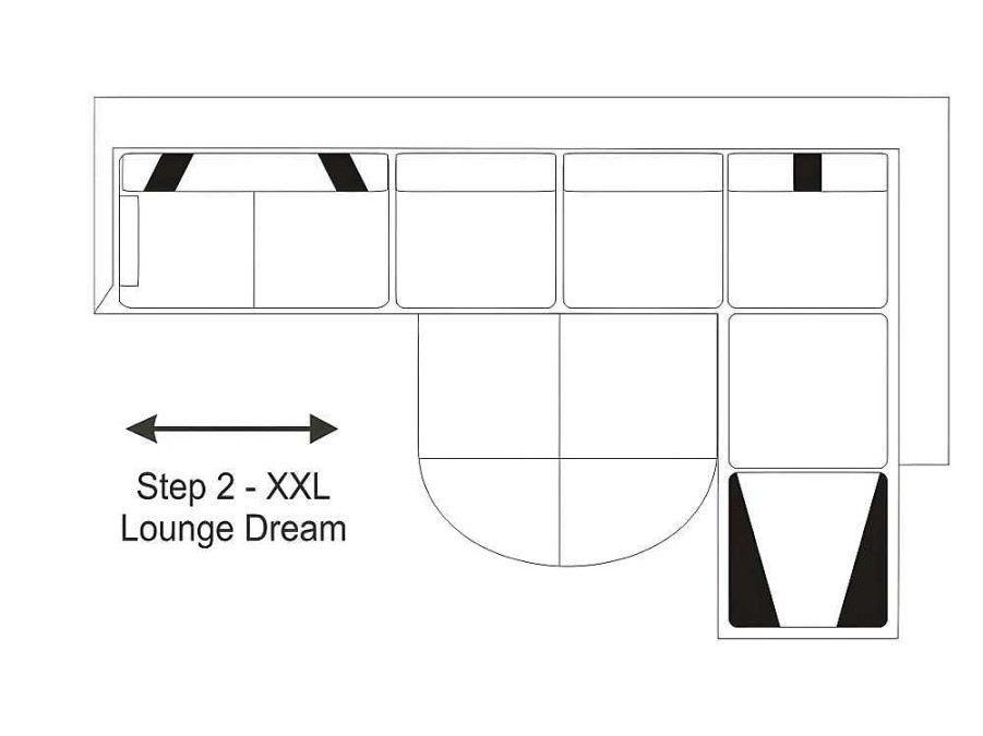 Sofa | Vente-unique Sofa De Canto Direito Em Pele Sintetica Preto E Faixas Brancas - Mintika