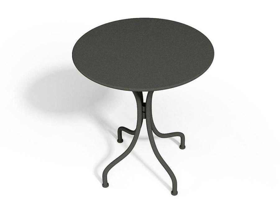 Conjunto Mesa E Cadeiras De Jardim | MYLIA Mesa Redonda De Jardim D. 60 Cm Em Metal Cinzento-Escuro - Mirmande