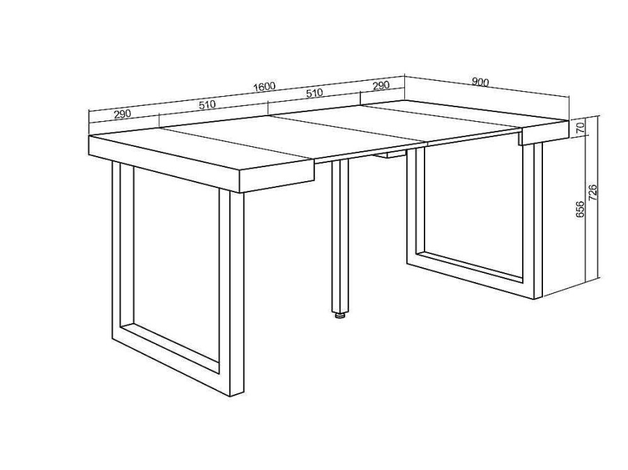 Mesa De Jantar | Skraut Home Mesa Consola Extensivel, 160, Para 8 Pessoas, Pes De Madeira, Preto