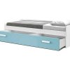 Cama Dupla | Venprodin Cama Gaveta - 105 Cm 54X190X113Cm - Branco-Caribe