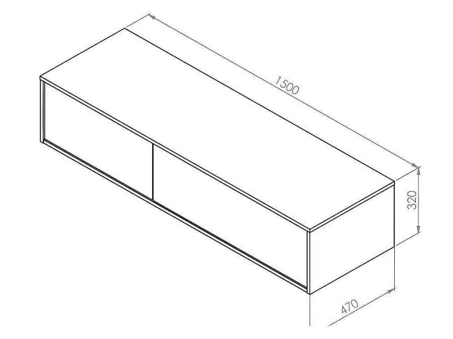 Movel Lavatorio Duplo | Vente-unique Movel De Casa De Banho Suspenso Cor Natural Escura Com Lavatorio Duplo C150 Cm - Isaure Ii