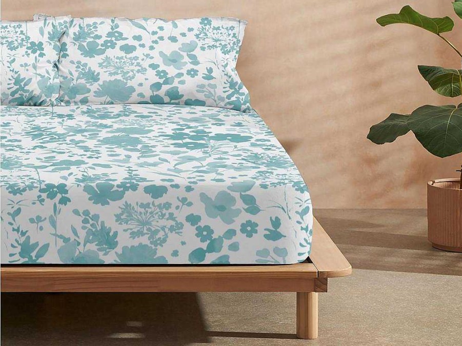 Roupa De Cama | Purline Lencol Verde-Agua 100% Algodao