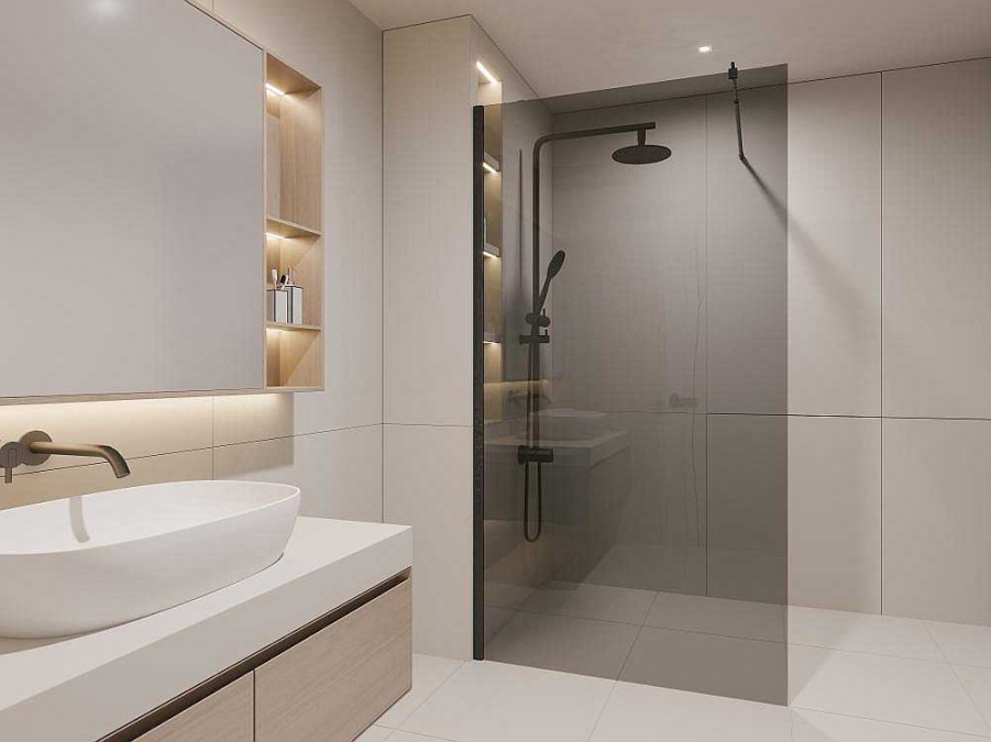 Painel De Duche | Shower & Design Painel De Duche Estilo Italiano Malika - 120X200 Cm - Vidro Cinzento