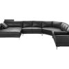 Sofa Panoramico | LINEA SOFA Grande Sofa De Canto Panoramico 7 Lugares Pele De Qualidade Superior Preto - Canto Esquerdo - Donatello Ii