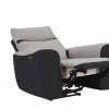 Conjunto Sofa E Poltrona | Vente-unique Sofa De 3 Lugares E Poltrona Articulados Eletricos Em Tecido Cinzento E Antracite - Damon