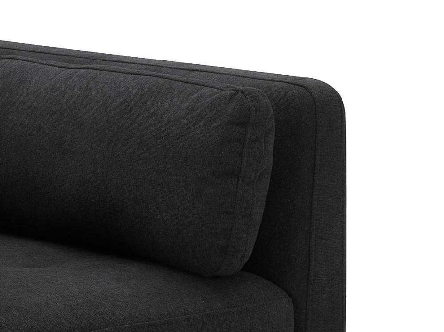 Conjunto Sofa E Poltrona | Maison Céphy Sofa De 3 Lugares E Poltrona Em Tecido Antracite E Pes Em Metal - Isabella