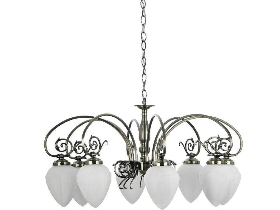 Candeeiro Suspenso | EPIKASA Lampada De Suspensao Bossa, Latao, Branco, 76X76X95 Cm, Epikasa