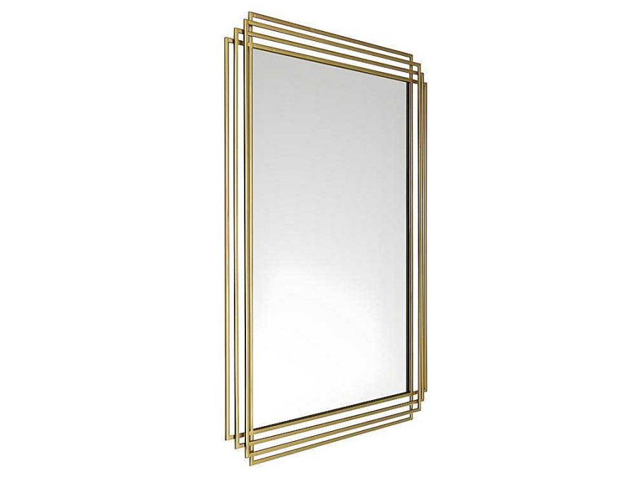 Espelhos | OZAIA Espelho Art Deco Em Metal De C.80 X A. 110 Cm Cor Dourado - Samba