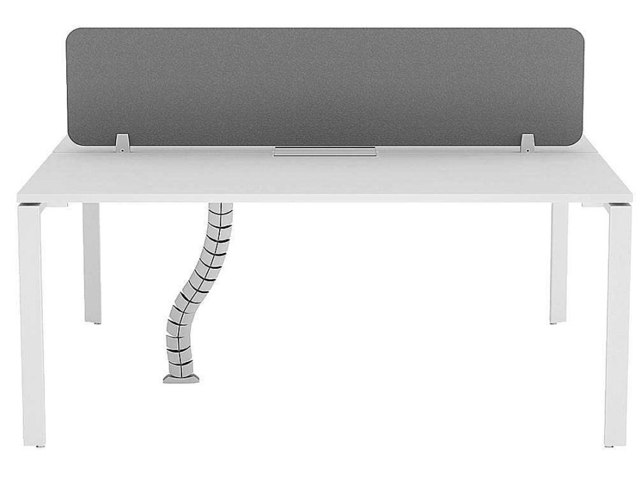 Mobiliario De Escritorio | Workēa Mesa De Escritorio 2 Pessoas Branco C160 Cm, Com Separador - Downtown