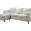 Sofa Em Pele Sintetica | Vente-unique Sofa De Angulo Reversivel Em Pele Sintetica Ackley- Marfim