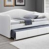 Cama Dupla | Vente-unique Cama Dupla Diva 2X90X190 Cm Em Pele Sintetica Branco - Mathilde