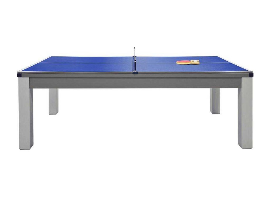 Mesa De Jantar | Vente-unique Mesa Convertivel - Mesa De Bilhar E De Ping Pong Balthazar - 213*112*81.5 Cm - Cinzento