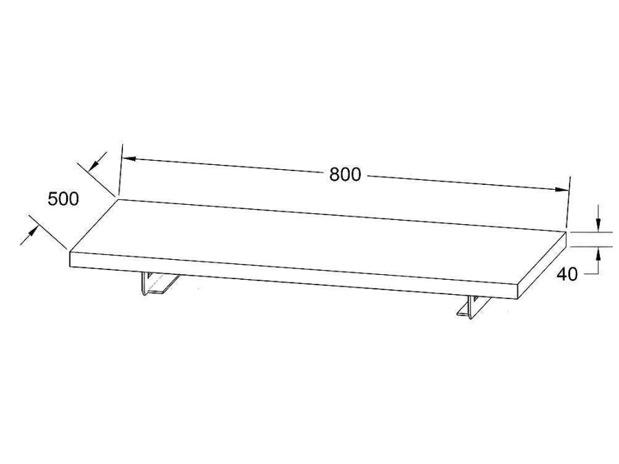 Movel De Parede Para Casa De Banho | Vente-unique Suporte Suspenso Em Teca Escura Com Esquadros De Fixacao Pretos De 80 X 50 Cm - Sukawati