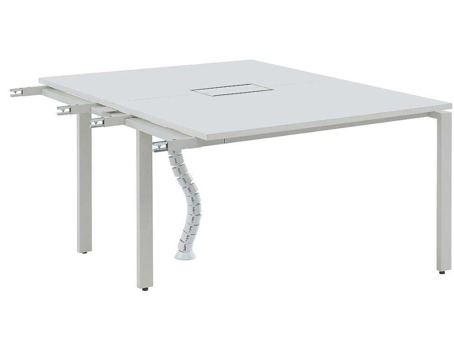 Mobiliario De Escritorio | Workēa Extensao Para Mesa De Escritorio De 2 Pessoas Branco C120 Cm - Downtown