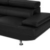 Sofa Em Pele Sintetica | Vente-unique Sofa De Canto Tamanho Xl Em Pele Sintetica Preto - Canto Esquerdo - Romain