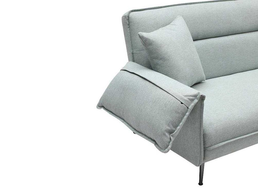 Sofa Cama Clic-Clac E Dobravel | Vente-unique Sofa De 3 Lugares Convertivel Clic-Clac Em Tecido Verde Cinza - Fusano