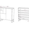 Sapateira | Herdasa Sapateiro/Movel Organizacao - H87Cm X L90Cm X P27Cm Chene Dore Pernas Rose Bergen