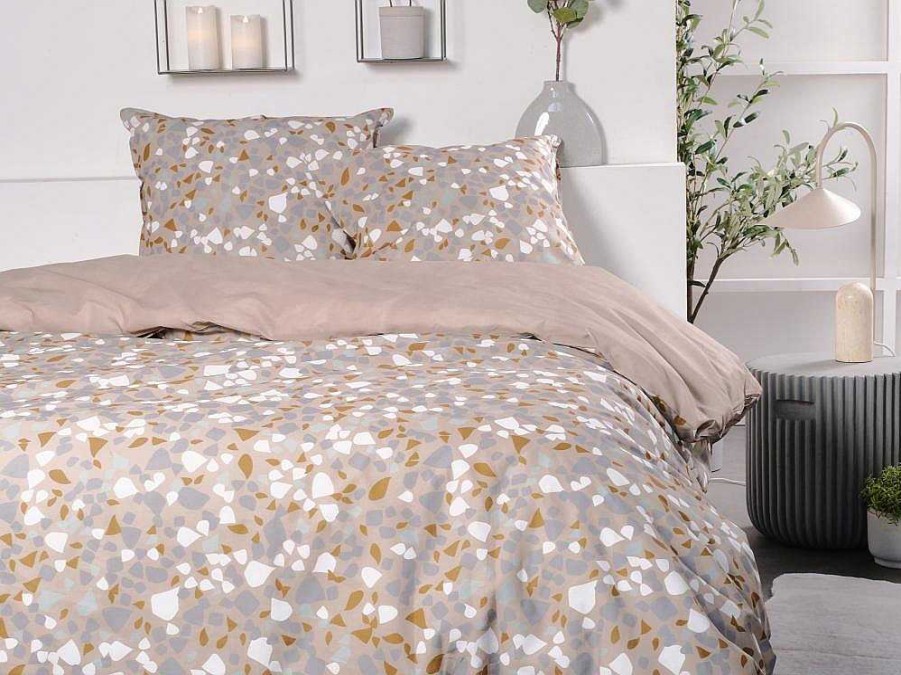 Roupa De Cama | OZAIA Jogo De Cama Algodao Estampagem Terrazzo, Capa De Edredao 220 X 240 Cm + 2 Fronhas 63 X 63 Cm Multicolor - Terazino