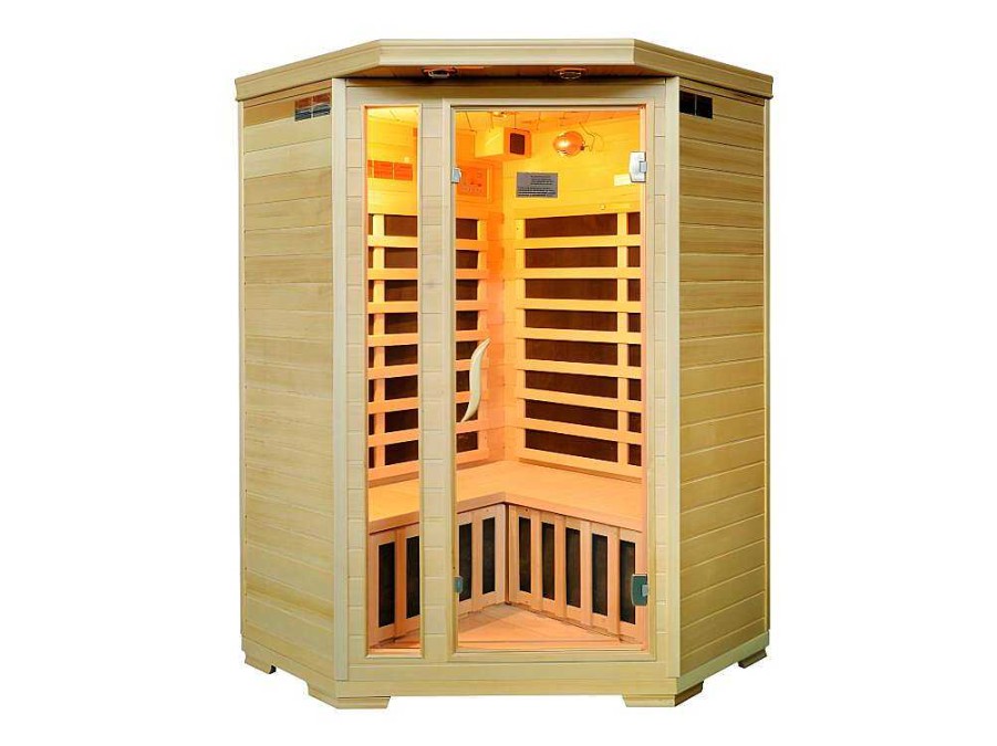 Promocoes Casa De Banho & Bem-Estar | VOGUE SAUNA Sauna De Infravermelhos 3/4 Lugares De Canto Gama Prestigio Arvika Ii - 120 X 56 X 120 X A190 Cm