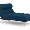 Chaise Longue | Vente-unique Chaise Longue Convertivel Em Cama Em Tecido Azul - Cival