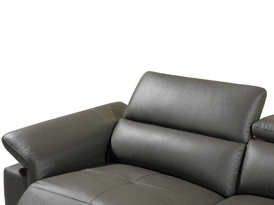 Sofa De Relaxamento Eletrico | LINEA SOFA Sofa De Canto Direito Relax Eletrico Em Pele Antracite - Pascaline