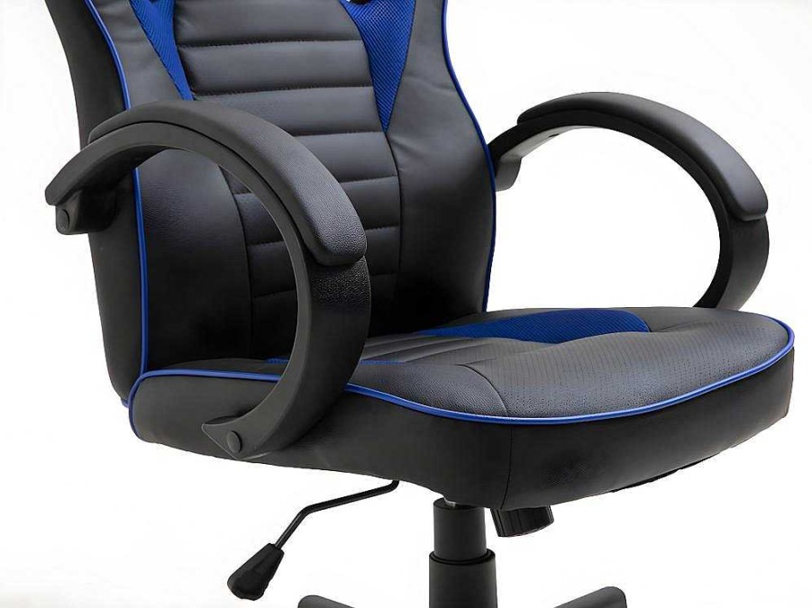 Cadeira De Escritorio | Vente-unique Cadeira De Escritorio Estilo Gaming, Racer (Azul)