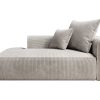 Chaise Longue | Vente-unique Chaise Longue Direita Veludo Canelado Bege - Pineta