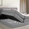 Cama Boxspring, Cama Continental | Palacio Conjunto Boxspring Cabeceira De Cama + Sommiers Com Arrumacao + Colchao + Sobrecolchao, 160 X 200 Cm, Tecido Cinzento-Claro - Perama Da Palacio