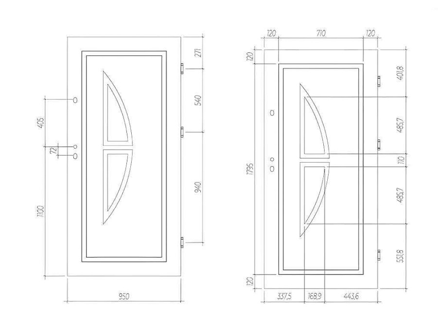 Porta De Entrada | Vente-unique Porta De Entrada Em Aco Envidracado Com Inox A207 X L100 Cm Branco, Abertura Para A Direita - Covas