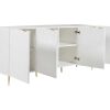 Aparador | Vente-unique Aparador Com 4 Portas Em Mdf E Aco Branco E Dourado - Yesinia