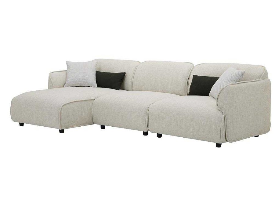 Sofa | Vente-unique Sofa De Canto Esquerdo Em Tecido Bege - Damaca