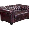 Sofa De 2 Lugares | LINEA SOFA Sofa 2 Lugares 100% Pele De Bufalo Cereja Estilo Chesterfield - Brenton