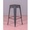 Bancos De Bar | Vente-unique Banqueta Metalica Em Aco Lacado (76Cm) - Bistro - Preto