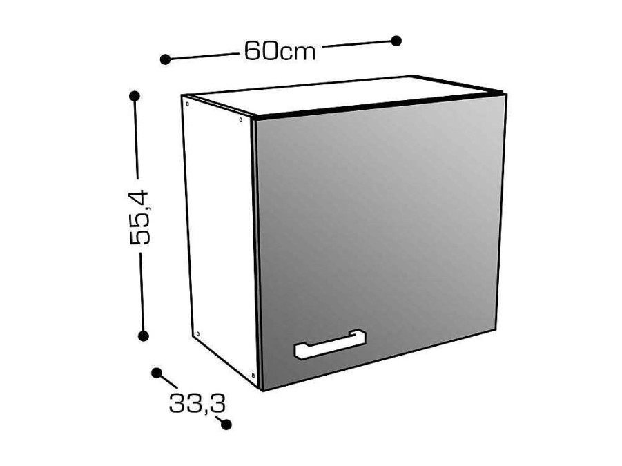 Movel De Cozinha | Vente-unique Armarios De Cozinha, 1 Movel Baixo E 1 Movel Alto, 2 Portas E 1 Gaveta Cor Natural E Preto - Trattoria