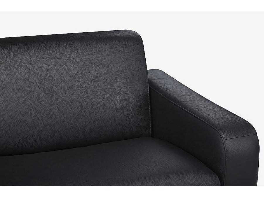 Sofa Cama De Abertura Rapida | Vente-unique Sofa De 3 Lugares Convertivel Em Cama Expresso Em Pele Preto - Bevis