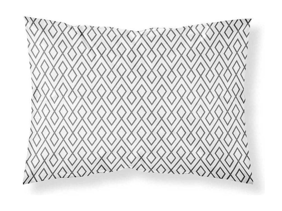 Roupa De Cama | Purline Taie D'Oreiller 100% Coton 1 Piece Motif Geometrique Gris 80X80