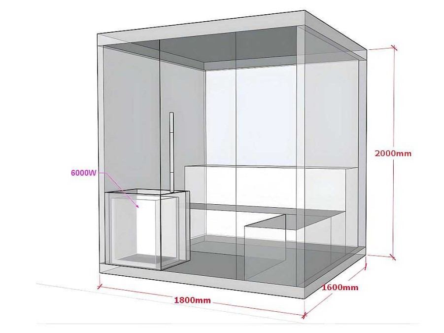 Sauna Classica | VOGUE SAUNA Sauna Tradicional Finlandesa 4/5 Lugares 180 X 160 X 200 Cm - Kolding