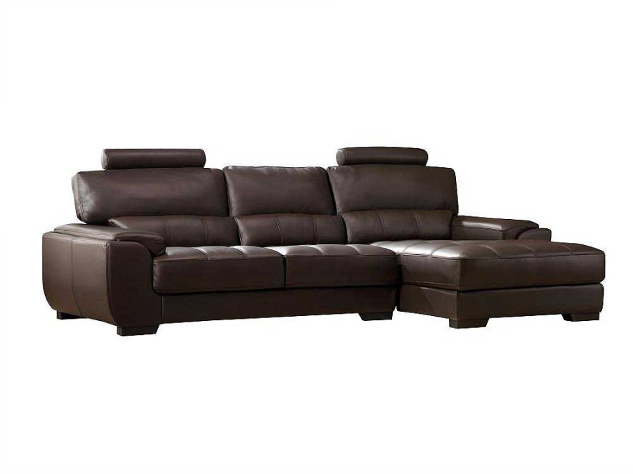 Promocoes Sofas & Poltronas | LINEA SOFA Sofa De Canto Em Pele Castanho - Canto Direito - Metropolitan Ii