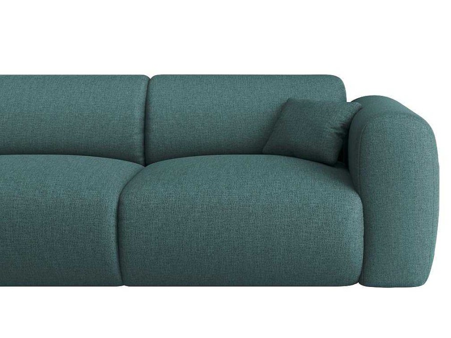 Promocoes Sofas & Poltronas | Maison Céphy Grande Sofa De Canto Esquerdo Em Tecido Azul Matizado - Pogni