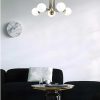 Luz De Teto | OZAIA Candeeiro De Teto Em Metal Com 5 Globos De D. 80 X A. 34 Cm Cor Branco E Dourado - Daisy